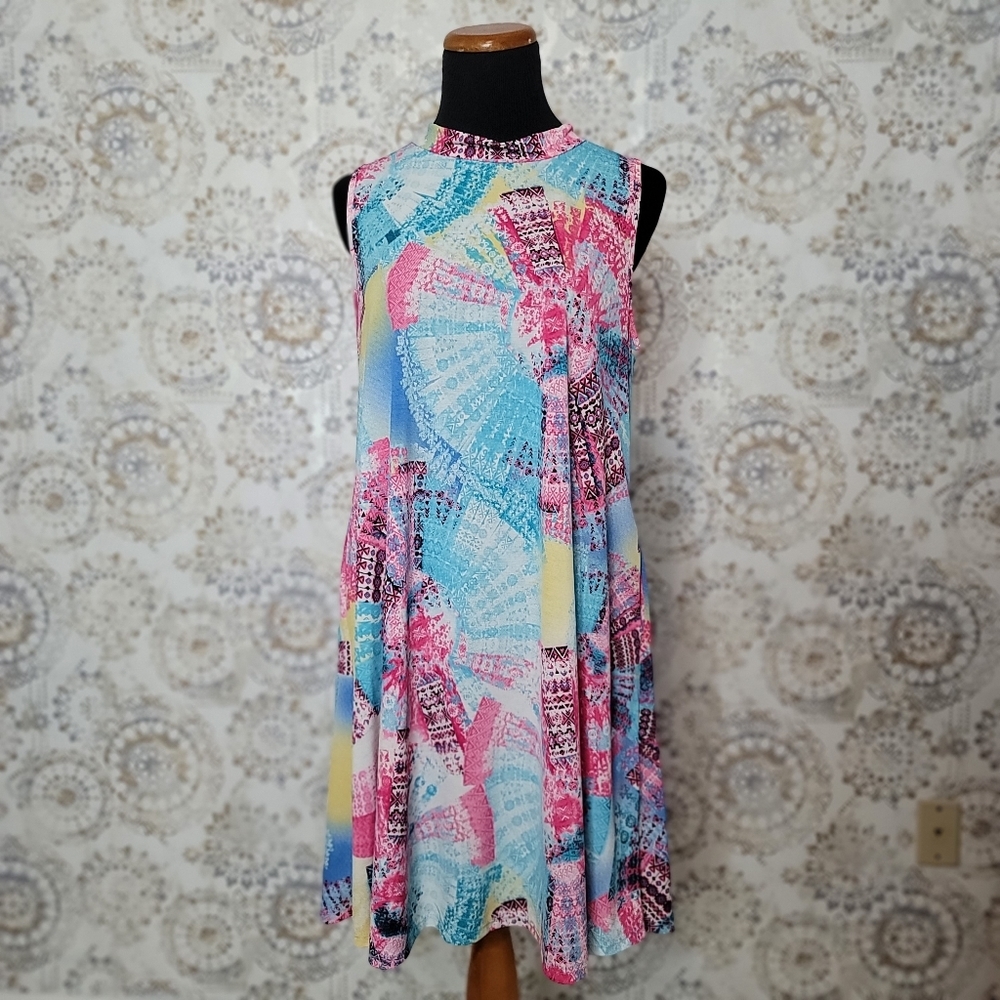 Sleeveless Floral Dress w/pockets